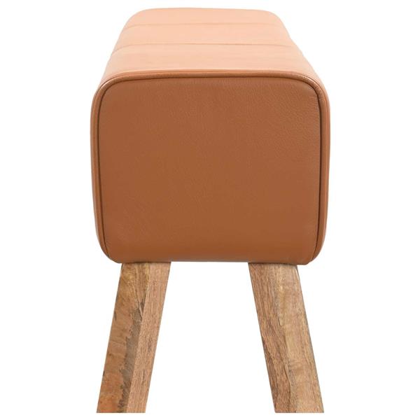 Grote foto vidaxl bank 110 x 30 x 45 cm echt leer bruin huis en inrichting stoelen