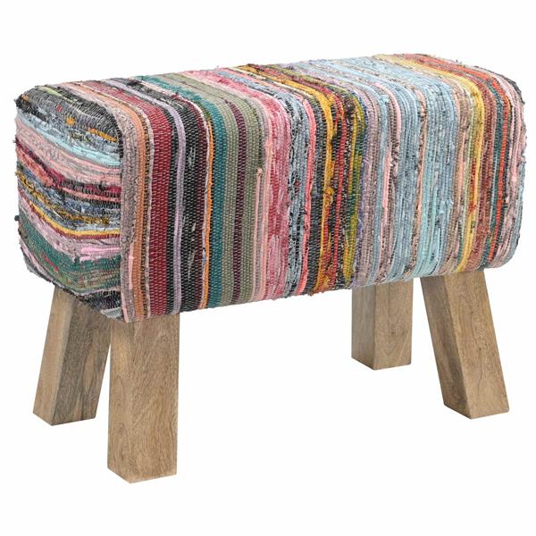 Grote foto vidaxl bank 60 x 30 x 45 cm echt leer meerkleurig huis en inrichting stoelen