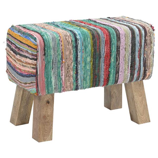 Grote foto vidaxl bank 60 x 30 x 45 cm echt leer meerkleurig huis en inrichting stoelen