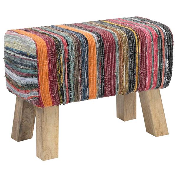 Grote foto vidaxl bank 60 x 30 x 45 cm echt leer meerkleurig huis en inrichting stoelen