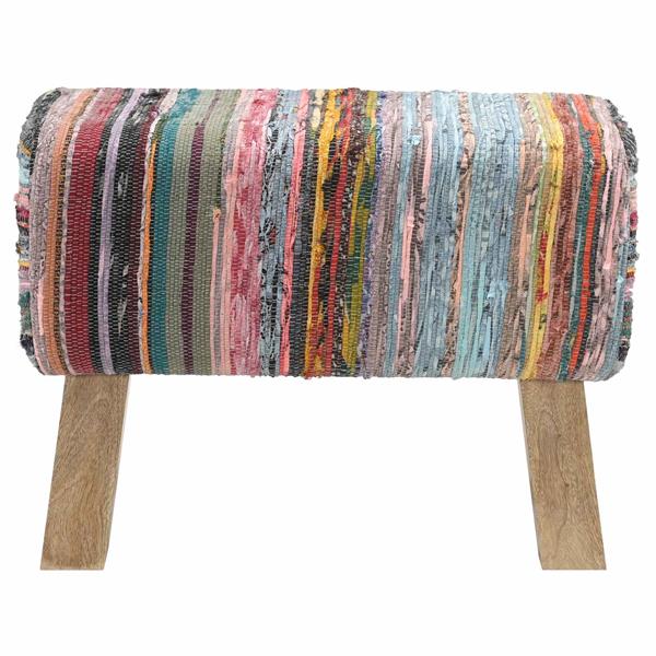 Grote foto vidaxl bank 60 x 30 x 45 cm echt leer meerkleurig huis en inrichting stoelen