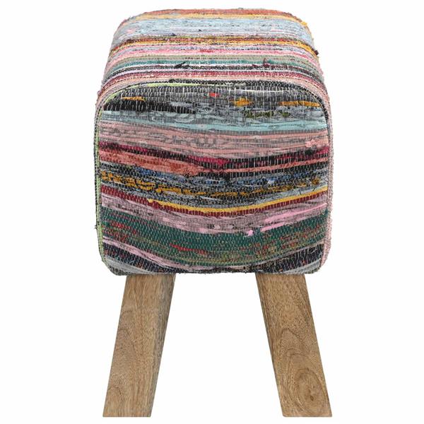 Grote foto vidaxl bank 60 x 30 x 45 cm echt leer meerkleurig huis en inrichting stoelen