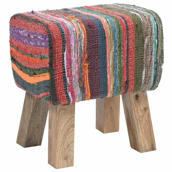 Grote foto vidaxl bank 40 x 30 x 45 cm echt leer meerkleurig huis en inrichting stoelen