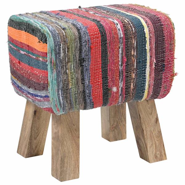 Grote foto vidaxl bank 40 x 30 x 45 cm echt leer meerkleurig huis en inrichting stoelen
