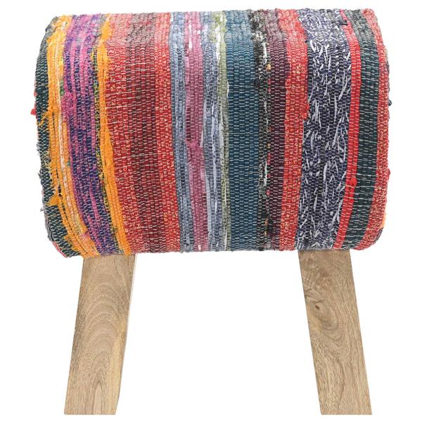 Grote foto vidaxl bank 40 x 30 x 45 cm echt leer meerkleurig huis en inrichting stoelen