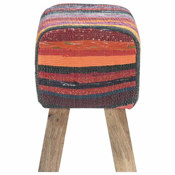 Grote foto vidaxl bank 40 x 30 x 45 cm echt leer meerkleurig huis en inrichting stoelen