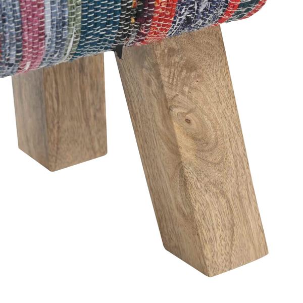 Grote foto vidaxl bank 40 x 30 x 45 cm echt leer meerkleurig huis en inrichting stoelen