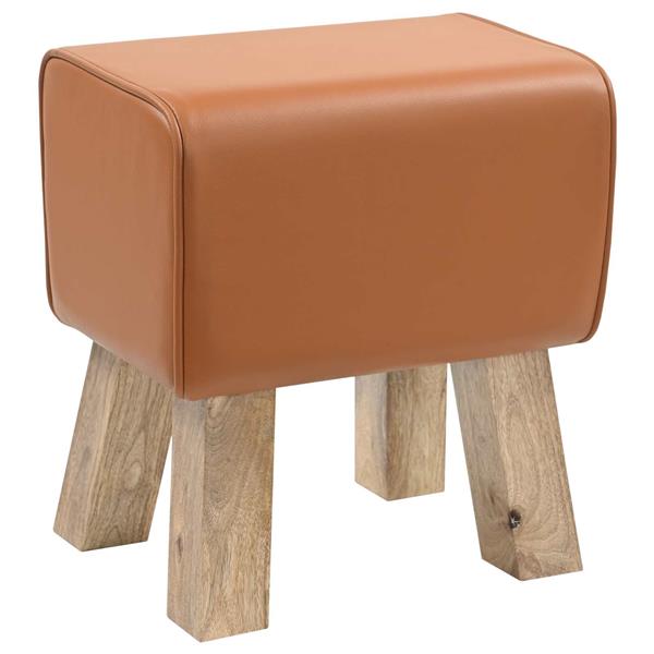 Grote foto vidaxl bank 40 x 30 x 45 cm echt leer bruin huis en inrichting stoelen