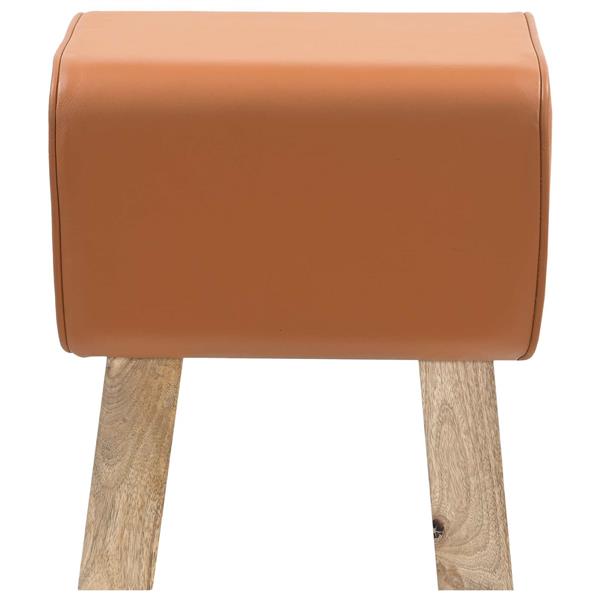 Grote foto vidaxl bank 40 x 30 x 45 cm echt leer bruin huis en inrichting stoelen