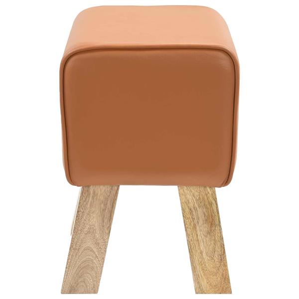 Grote foto vidaxl bank 40 x 30 x 45 cm echt leer bruin huis en inrichting stoelen
