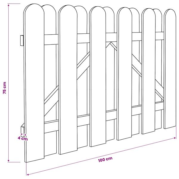 Grote foto vidaxl tuinpoort 100 x 75 cm massief grenenhout groen tuin en terras hekken en schuttingen