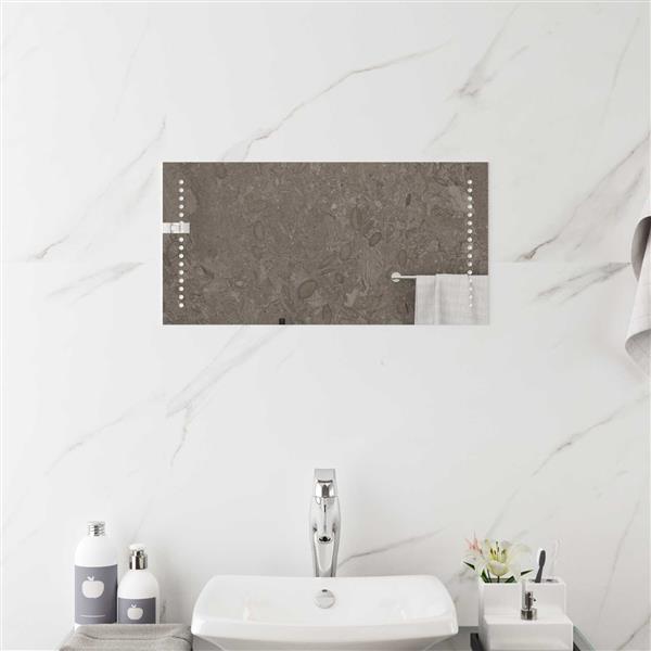 Grote foto vidaxl led badkamer spiegel doorzichtig 60 x 30 cm gehard glas antiek en kunst spiegels