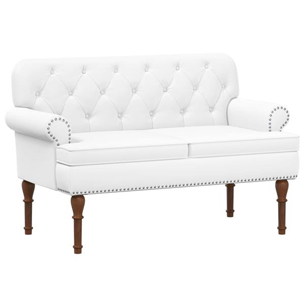 Grote foto vidaxl loungebank met knopencomfort wit 120 x 65 x 77 cm kunstleer huis en inrichting overige huis en inrichting
