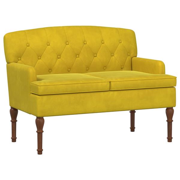 Grote foto vidaxl loungebank met knopencomfort lichtgeel 111 x 65 x 79 cm fluweel huis en inrichting bankstellen