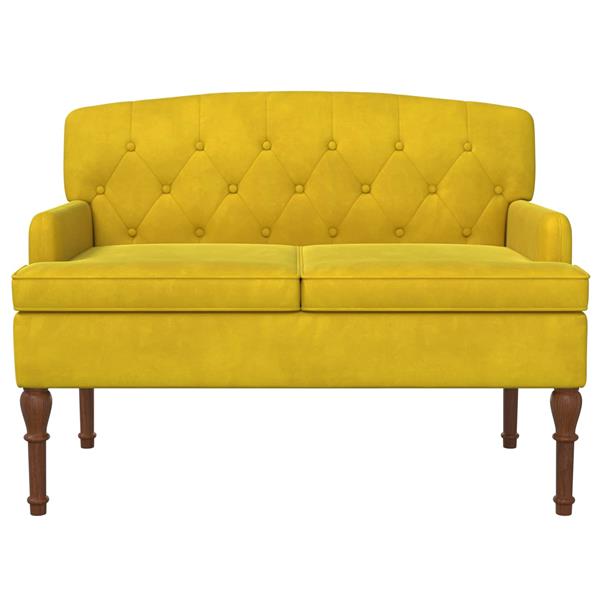 Grote foto vidaxl loungebank met knopencomfort lichtgeel 111 x 65 x 79 cm fluweel huis en inrichting bankstellen