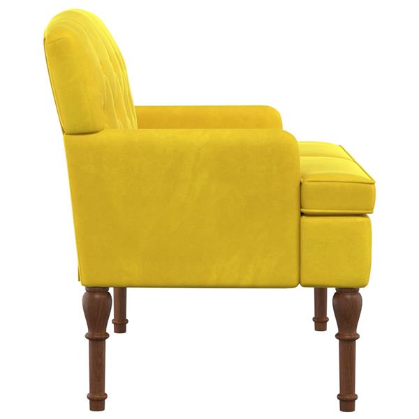 Grote foto vidaxl loungebank met knopencomfort lichtgeel 111 x 65 x 79 cm fluweel huis en inrichting bankstellen