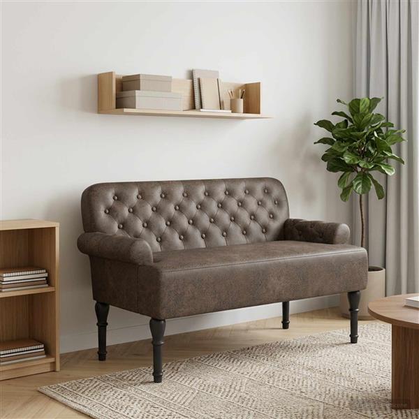 Grote foto vidaxl loungebank met knopencomfort donkergrijs 120 x 65 x 78 cm huis en inrichting bankstellen