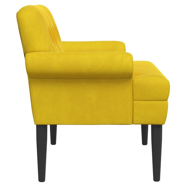 Grote foto vidaxl loungebank met knopencomfort geel 120 x 66 x 78 cm fluweel huis en inrichting bankstellen