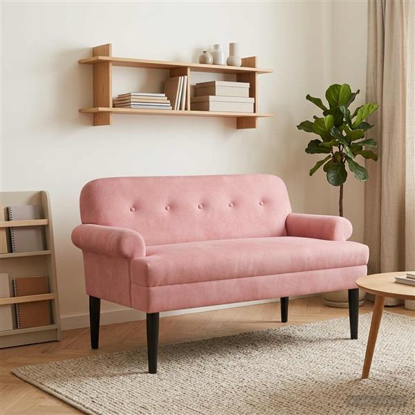 Grote foto vidaxl loungebank met knopencomfort roze 120 x 66 x 78 cm fluweel huis en inrichting bankstellen