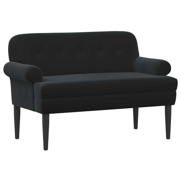 Grote foto vidaxl loungebank met knopencomfort zwart 120 x 66 x 78 cm fluweel huis en inrichting bankstellen