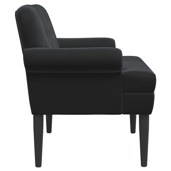 Grote foto vidaxl loungebank met knopencomfort zwart 120 x 66 x 78 cm fluweel huis en inrichting bankstellen