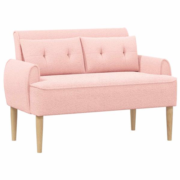 Grote foto vidaxl loungebank met knopencomfort roze 117 x 67 x 77 cm boucl huis en inrichting bankstellen