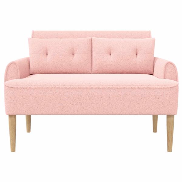 Grote foto vidaxl loungebank met knopencomfort roze 117 x 67 x 77 cm boucl huis en inrichting bankstellen