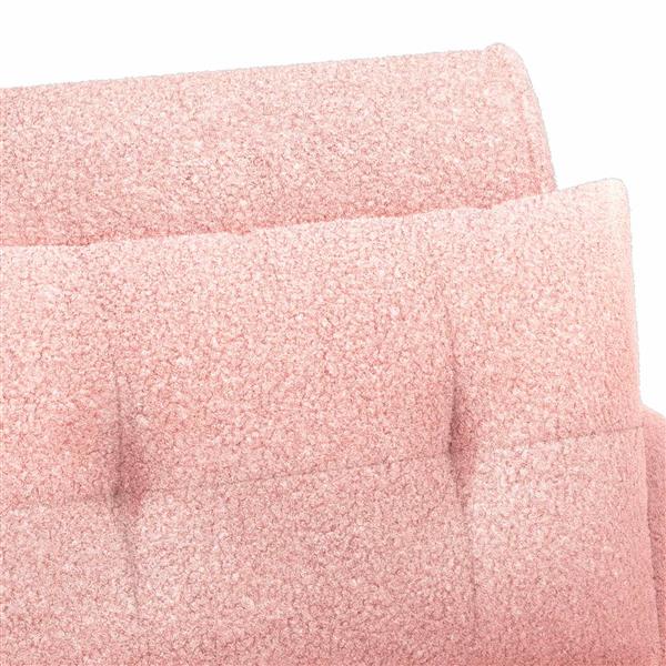 Grote foto vidaxl loungebank met knopencomfort roze 117 x 67 x 77 cm boucl huis en inrichting bankstellen