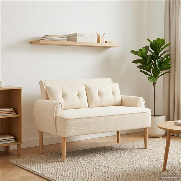Grote foto vidaxl loungebank met knopencomfort cr mekleurig 117 x 67 x 77 cm huis en inrichting bankstellen