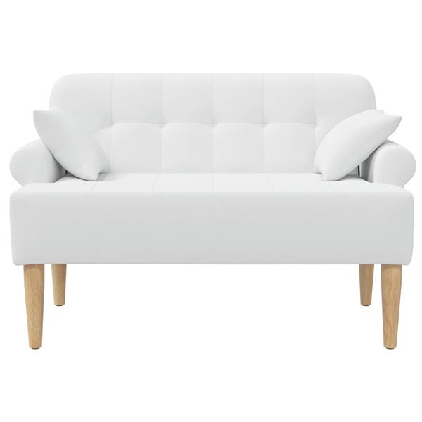 Grote foto vidaxl loungebank met knopencomfort wit 120 x 65 x 79 cm stof huis en inrichting bankstellen