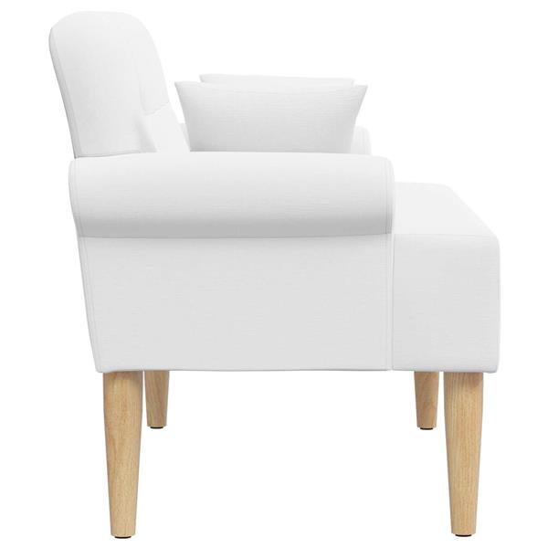 Grote foto vidaxl loungebank met knopencomfort wit 120 x 65 x 79 cm stof huis en inrichting bankstellen