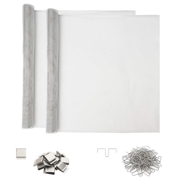 Grote foto vidaxl lichtschachtdeksel met clips 2 st 70 x 130 cm aluminium zilver tuin en terras hekken en schuttingen