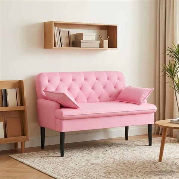 Grote foto vidaxl loungebank met knopencomfort roze 111 x 68 x 80 cm stof huis en inrichting bankstellen