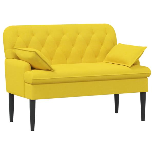 Grote foto vidaxl loungebank met knopencomfort licht geel 111 x 68 x 80 cm stof huis en inrichting bankstellen