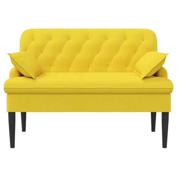 Grote foto vidaxl loungebank met knopencomfort licht geel 111 x 68 x 80 cm stof huis en inrichting bankstellen