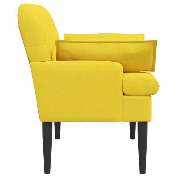 Grote foto vidaxl loungebank met knopencomfort licht geel 111 x 68 x 80 cm stof huis en inrichting bankstellen
