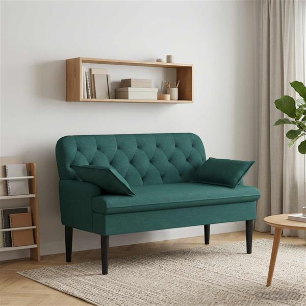 Grote foto vidaxl loungebank met knopencomfort donkergroen 111 x 68 x 80 cm stof huis en inrichting bankstellen