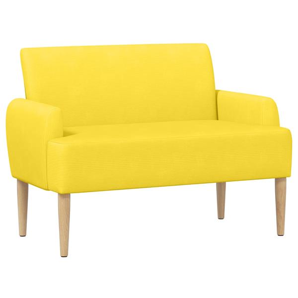 Grote foto vidaxl loungebank met knopencomfort lichtgeel 116 x 67 x 81 cm huis en inrichting overige huis en inrichting