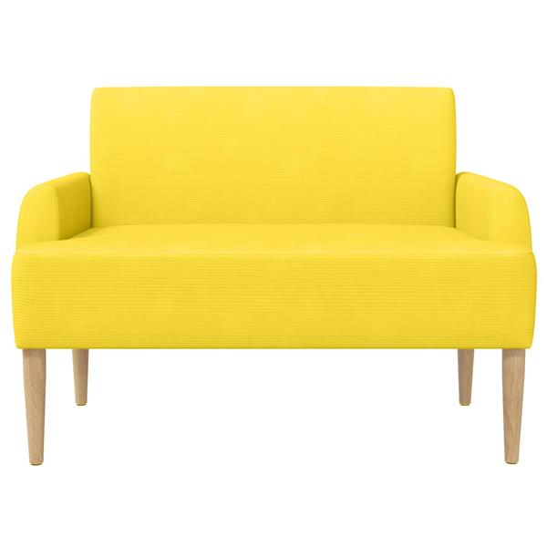 Grote foto vidaxl loungebank met knopencomfort lichtgeel 116 x 67 x 81 cm huis en inrichting overige huis en inrichting