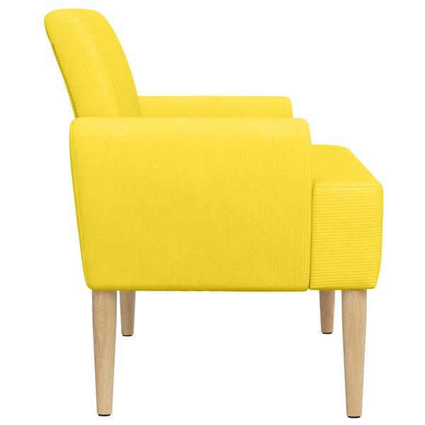 Grote foto vidaxl loungebank met knopencomfort lichtgeel 116 x 67 x 81 cm huis en inrichting overige huis en inrichting