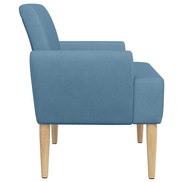 Grote foto vidaxl loungebank met knopencomfort blauw 116 x 67 x 81 cm katoen stof huis en inrichting overige huis en inrichting