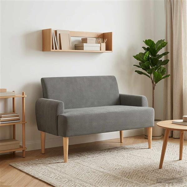Grote foto vidaxl loungebank met knopencomfort donkergrijs 116 x 67 x 81 cm huis en inrichting overige huis en inrichting