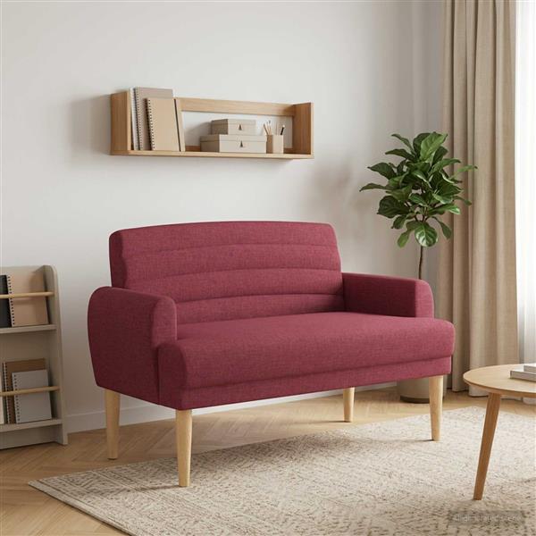 Grote foto vidaxl loungebank met knopencomfort wijnrood 116 x 67 x 80 cm stof huis en inrichting overige huis en inrichting