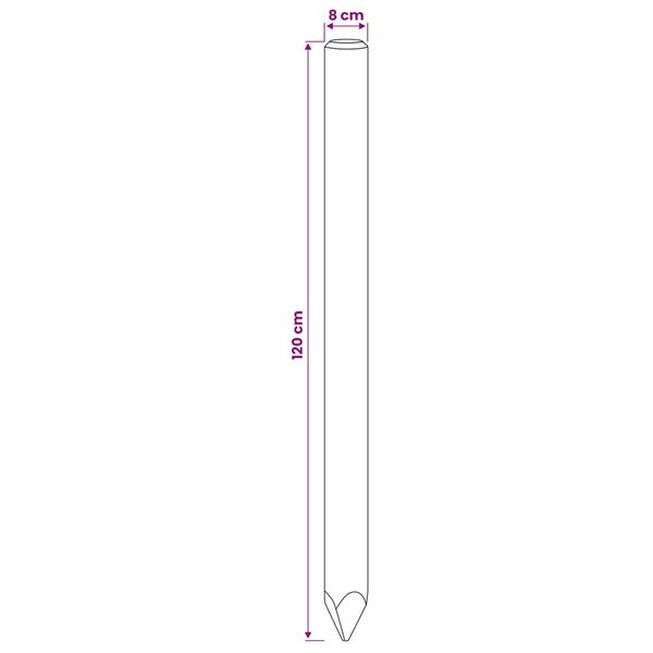 Grote foto vidaxl schuttingpalen 5 st bruin 120 cm massief grenenhout tuin en terras overige tuin en terras