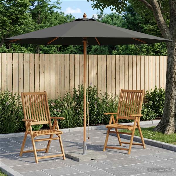 Grote foto vidaxl tuinparasol 300 x 248 cm massief eucalyptushout antraciet tuin en terras overige tuin en terras