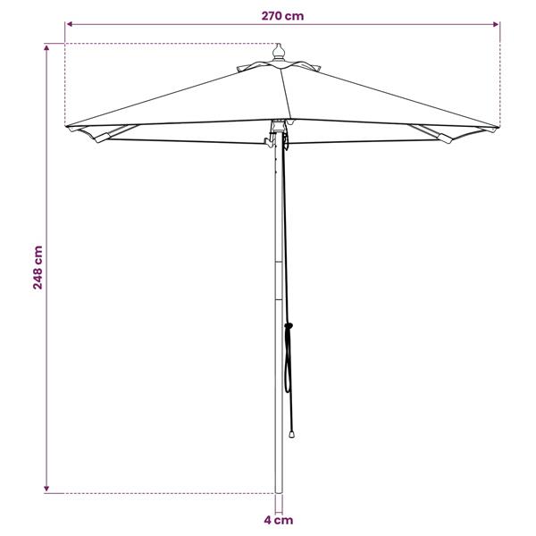 Grote foto vidaxl tuinparasol 270 x 248 cm massief eucalyptushout antraciet tuin en terras overige tuin en terras