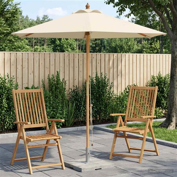 Grote foto vidaxl tuinparasol 240 x 237 cm massief eucalyptushout cr mewit tuin en terras overige tuin en terras
