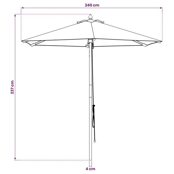 Grote foto vidaxl tuinparasol 240 x 237 cm massief eucalyptushout cr mewit tuin en terras overige tuin en terras