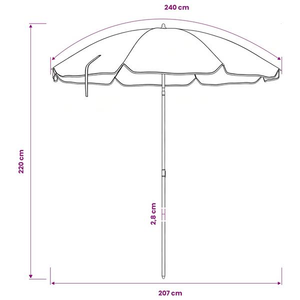 Grote foto vidaxl tuinparasol 240 cm 170t polyester oranje tuin en terras overige tuin en terras