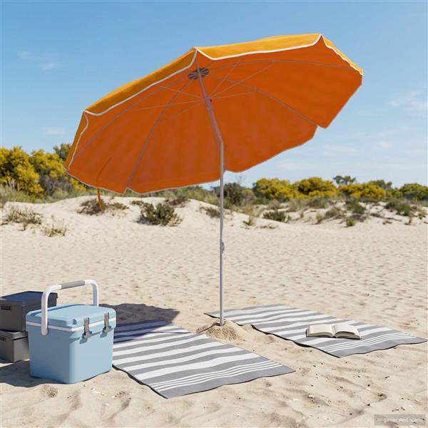 Grote foto vidaxl tuinparasol 160 cm 170t polyester oranje tuin en terras overige tuin en terras